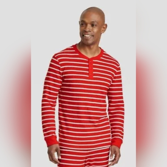 Target Other - Target Wonder Shop XXL Mix & Match Men's Sleep Top Red Stripe Waffle Knit NWT